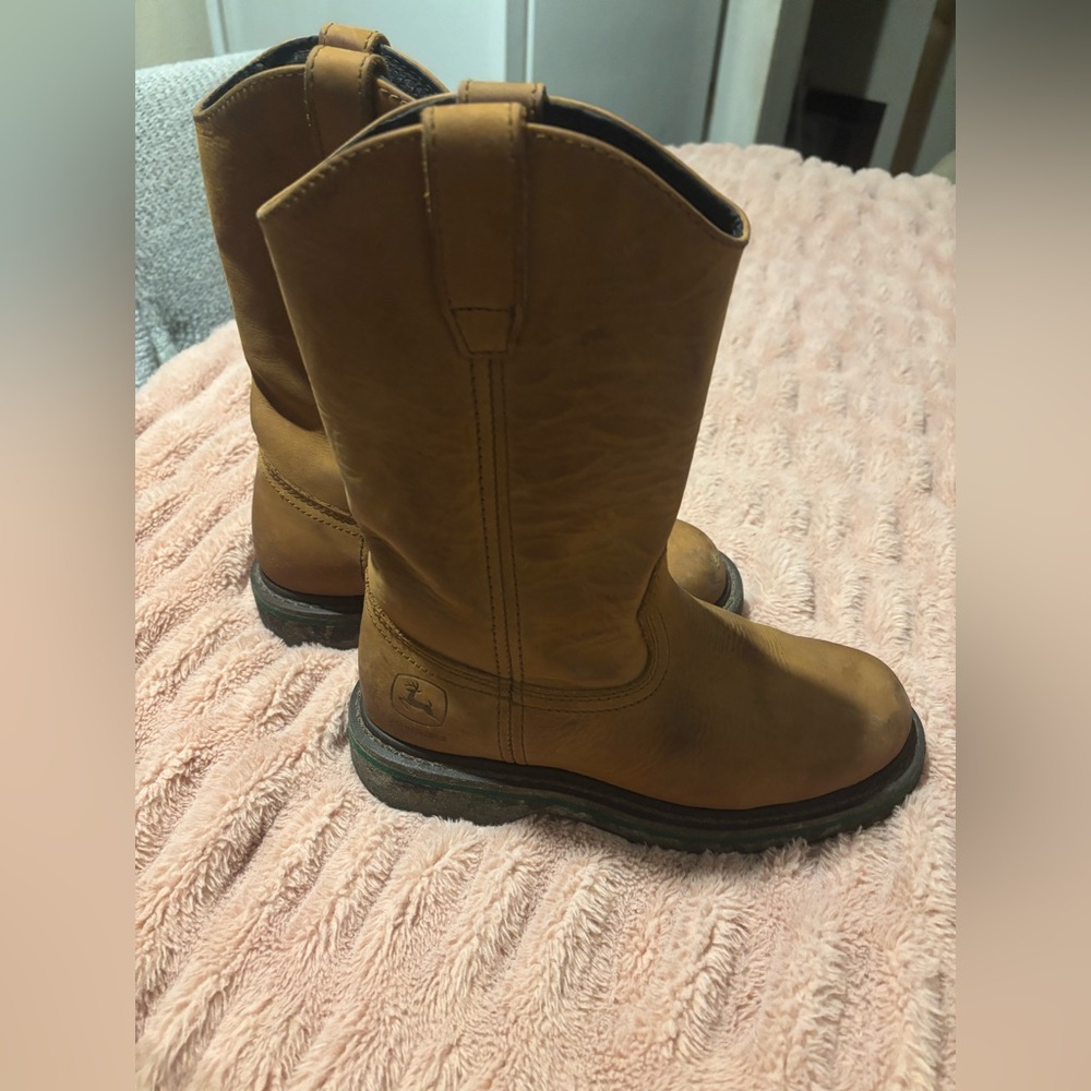 John Deere Tan Cowboy Boots